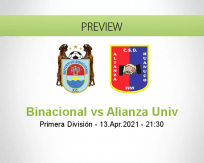Binacional Alianza Univ betting prediction (13 April 2021)