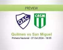 Quilmes San Miguel betting prediction (27 October 2024)