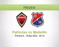 Patriotas Medellín betting prediction (19 April 2024)