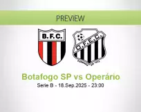 Botafogo SP Operário betting prediction (19 September 2025)