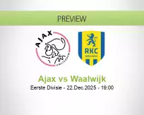 Ajax Waalwijk betting prediction (22 December 2025)