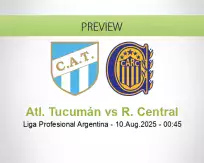 Atl. Tucumán R. Central betting prediction (10 August 2025)