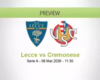Lecce Cremonese betting prediction (08 March 2026)