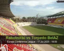 Rabotnički Torpedo BelAZ betting prediction (17 July 2025)