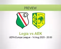 Legia AEK betting prediction (14 August 2025)