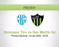 Gimnasia Tiro San Martín SJ betting prediction (04 April 2026)