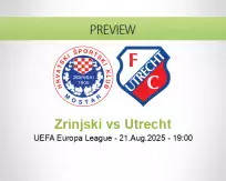 Zrinjski Utrecht betting prediction (21 August 2025)