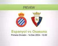 Espanyol Osasuna betting prediction (14 December 2024)