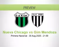 Nueva Chicago Gim Mendoza betting prediction (31 August 2025)