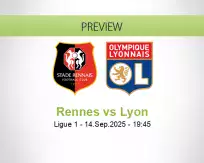 Rennes Lyon betting prediction (14 September 2025)