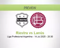 Riestra Lanús betting prediction (14 July 2025)