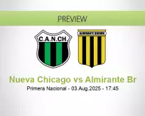 Nueva Chicago Almirante Br betting prediction (03 August 2025)