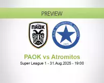 PAOK Atromitos betting prediction (31 August 2025)