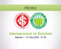 Internacional Erechim betting prediction (22 February 2026)