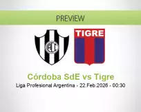 Córdoba SdE Tigre betting prediction (22 February 2026)