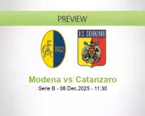 Modena Catanzaro betting prediction (08 December 2025)