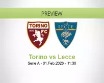 Torino Lecce betting prediction (01 February 2026)