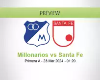 Millonarios Santa Fe betting prediction (28 March 2024)