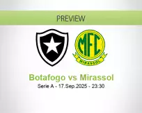 Botafogo Mirassol betting prediction (17 September 2025)