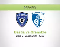 Bastia Grenoble betting prediction (03 January 2026)