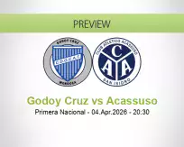 Godoy Cruz Acassuso betting prediction (04 April 2026)