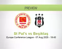 St Pat's Beşiktaş betting prediction (08 August 2025)