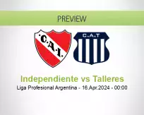 Independiente Talleres betting prediction (16 April 2024)