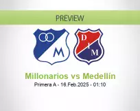 Millonarios Medellín betting prediction (16 February 2025)