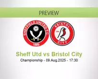 Sheff Utd Bristol City betting prediction (09 August 2025)