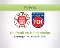 St. Pauli Heidenheim betting prediction (13 December 2025)