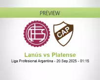 Lanús Platense betting prediction (20 September 2025)