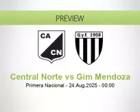 Central Norte Gim Mendoza betting prediction (23 August 2025)