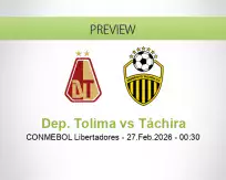 Dep. Tolima Táchira betting prediction (27 February 2026)