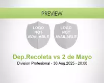 Dep.Recoleta 2 de Mayo betting prediction (30 August 2025)
