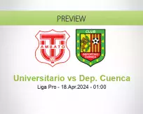 Universitario Dep. Cuenca betting prediction (17 April 2024)