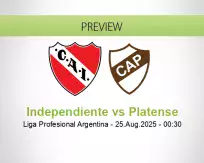 Independiente Platense betting prediction (25 August 2025)