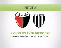 Colón Gim Mendoza betting prediction (27 July 2025)