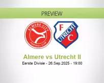 Almere Utrecht II betting prediction (26 September 2025)