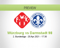 Würzburg Darmstadt 98 betting prediction (20 April 2021)