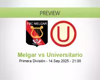 Melgar Universitario betting prediction (15 September 2025)