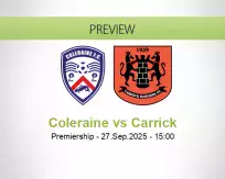 Coleraine Carrick betting prediction (27 September 2025)