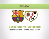 Barcelona Vallecano betting prediction (22 March 2026)