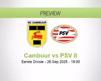 Cambuur PSV II betting prediction (26 September 2025)