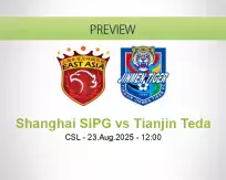 Shanghai SIPG Tianjin Teda betting prediction (24 August 2025)