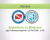 Argentinos Belgrano betting prediction (03 February 2026)