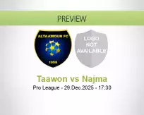 Taawon Najma betting prediction (29 December 2025)