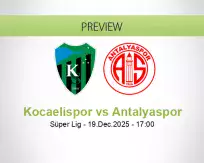 Kocaelispor Antalyaspor betting prediction (19 December 2025)