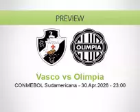 Vasco vs Olimpia