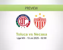 Toluca Necaxa betting prediction (13 July 2025)