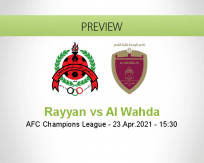 Rayyan Al Wahda betting prediction (23 April 2021)